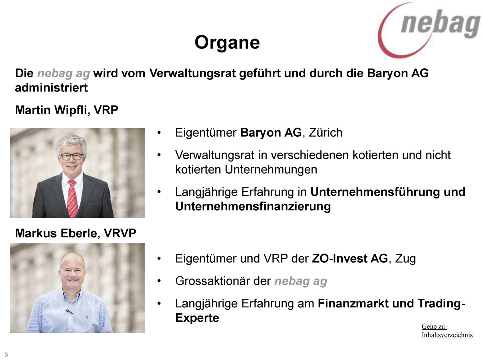 Net Asset Value (NAV) - nebag ag c/o Baryon AG - Zürich 4