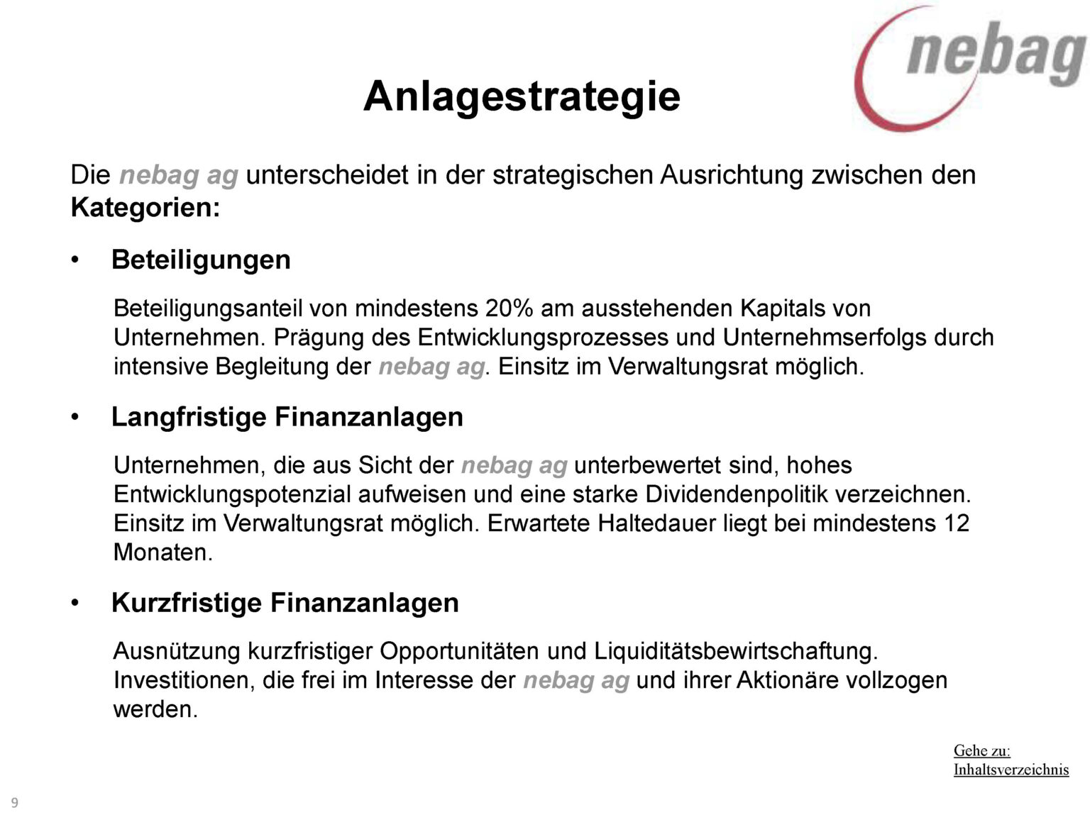 Net Asset Value (NAV) - nebag ag c/o Baryon AG - Zürich 8